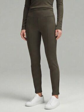 ARITZIA TALULA Olive Green Seamed Skinny Zipper Ankle Pants